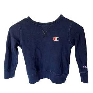 Vintage‎ Champion Kids Crew Neck Sweatshirt Blue Athletic Apparel 110 Rochester